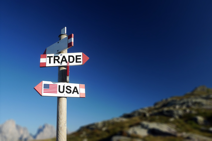 USA and trade war concept. Understanding trade war impact on business finance.